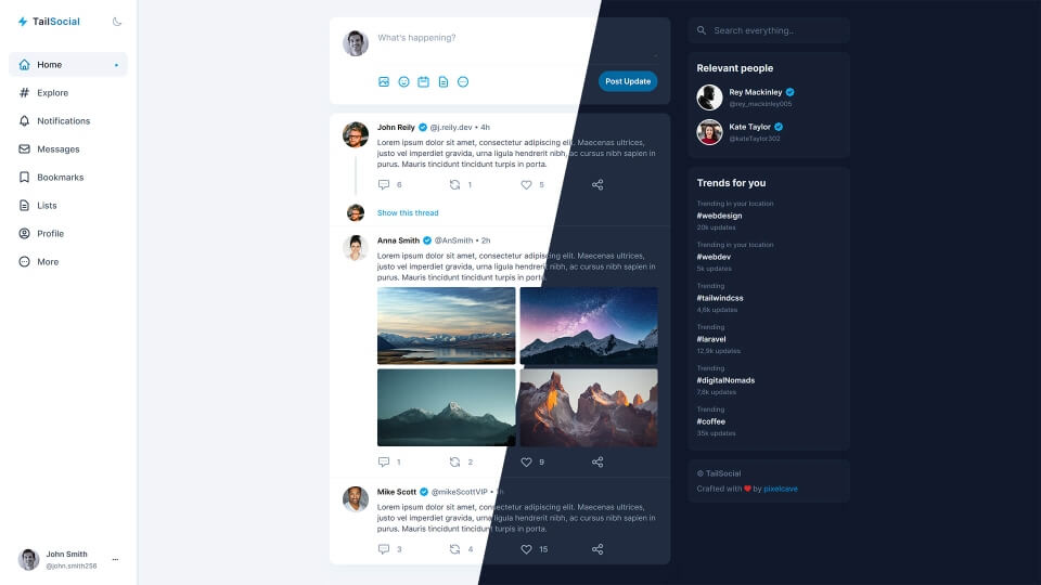 Screenshot preview of TailSocial